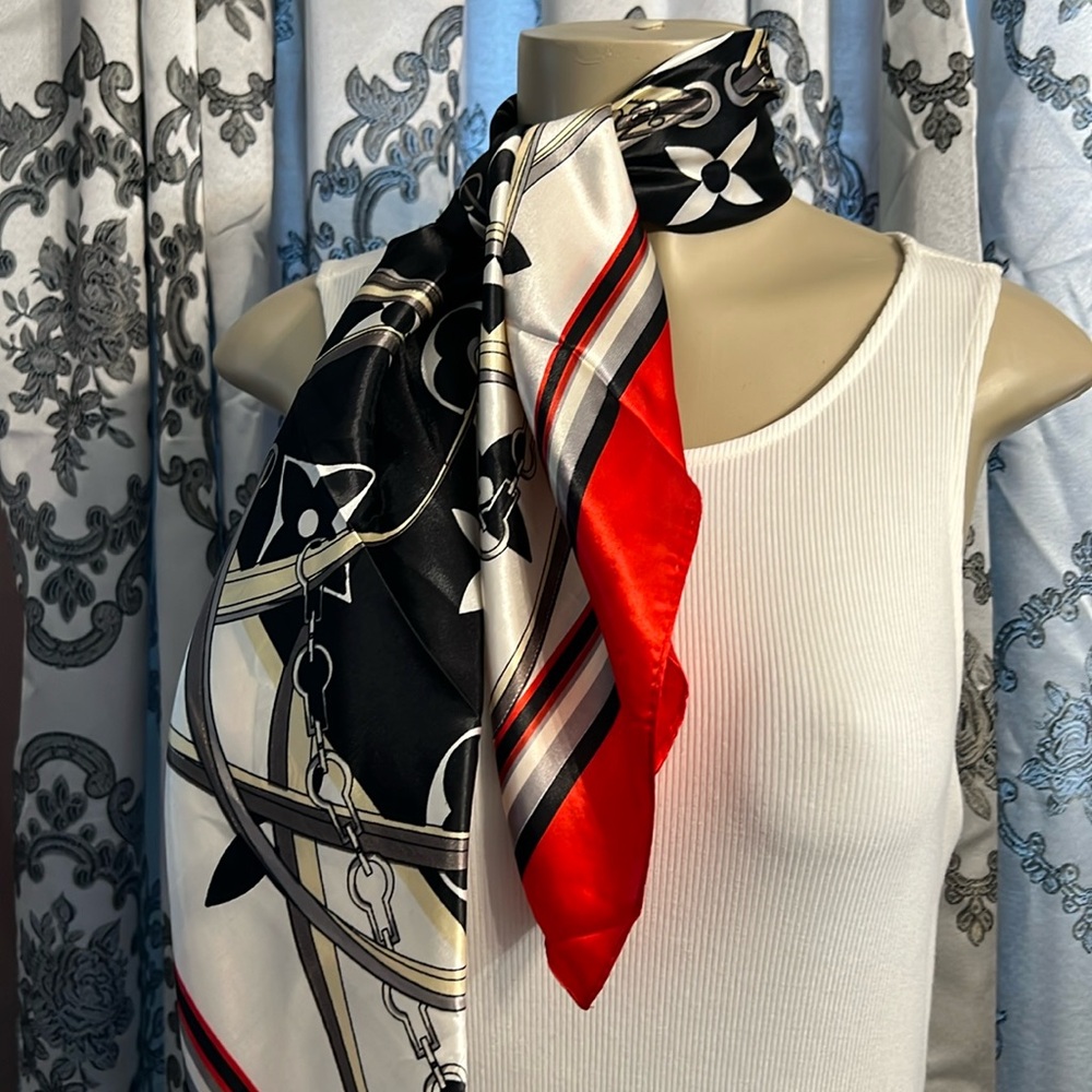 New Inspired Black Multi Colored Fashion Scarf - Picture 8 of 9